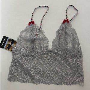 Silver cropped lace cami brand new